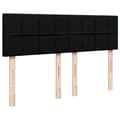 Miniatyrbillede 7 af 10: kontinentalseng med madras 140x200 cm stof sort
