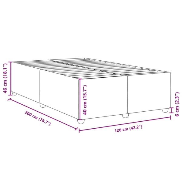 sengeramme 120x200 cm stof cremefarvet