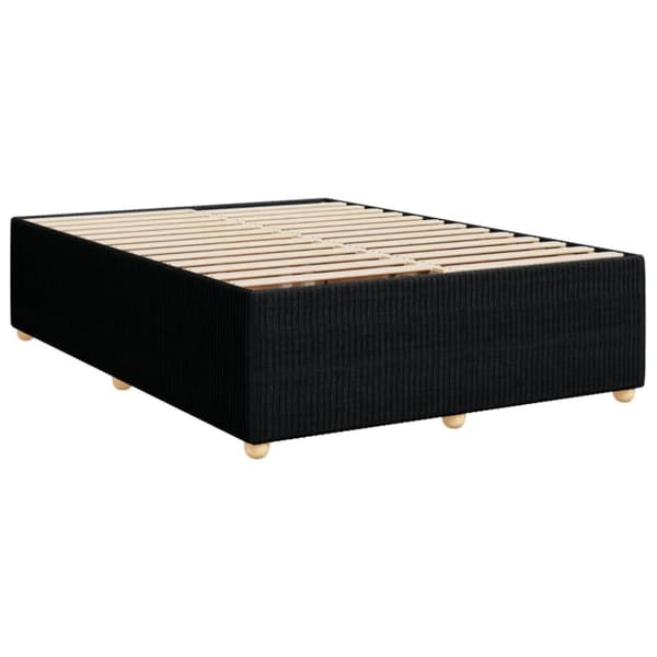 Ramsäng med madrass svart 160x200 cm tyg