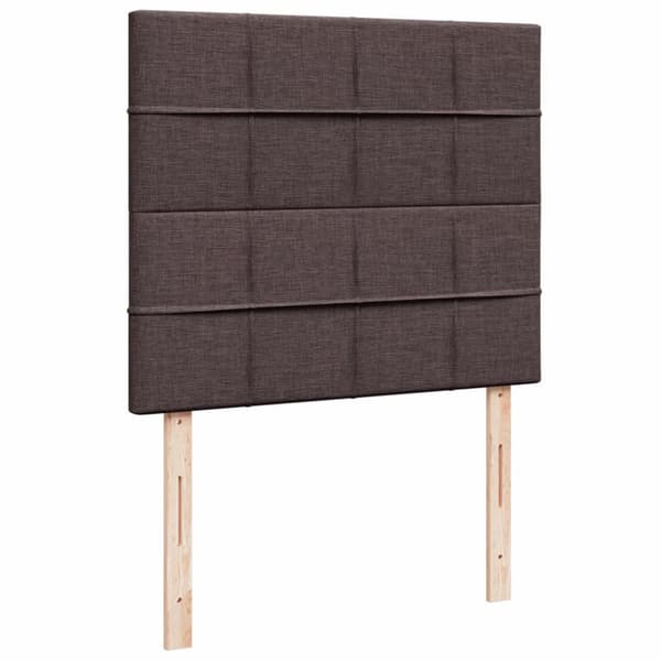 Ramsäng med madrass mörkbrun 120x190 cm tyg