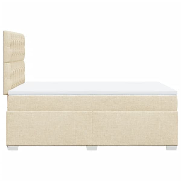 kontinentalseng med madras 120x190 cm stof cremefarvet
