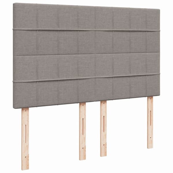 Ramsäng med madrass taupe 140x190 cm tyg