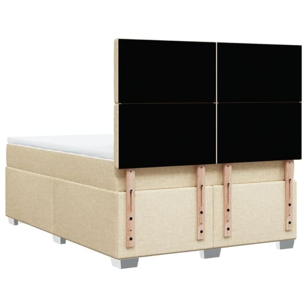 kontinentalseng med madras 140x190 cm stof cremefarvet