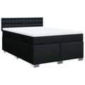 Miniatyrbillede 2 af 10: kontinentalseng med madras 140x190 cm stof sort