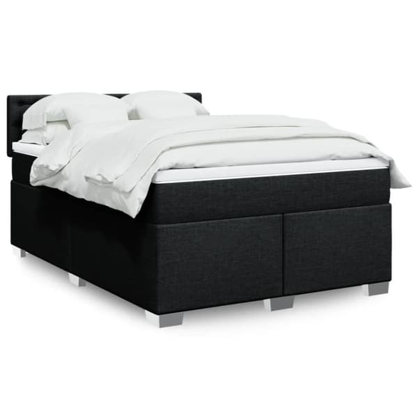 kontinentalseng med madras 140x190 cm stof sort