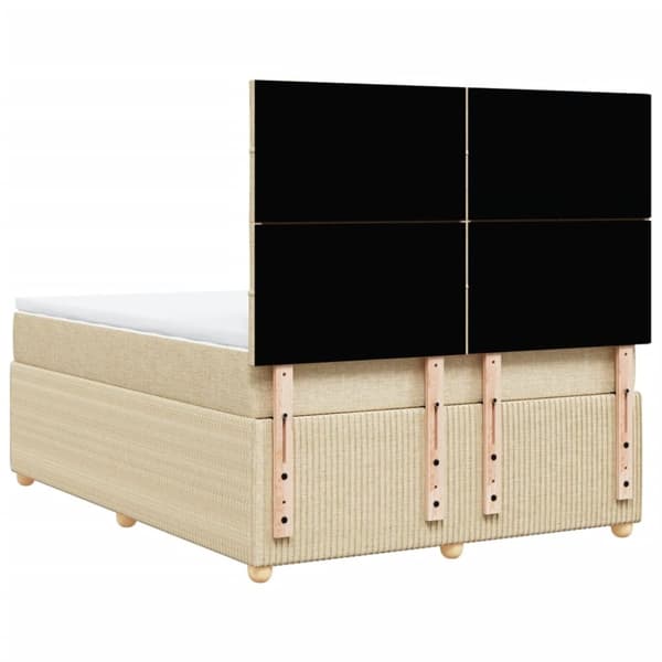 kontinentalseng med madras 140x190 cm stof cremefarvet