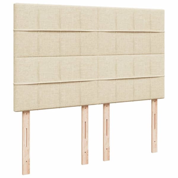 kontinentalseng med madras 140x190 cm stof cremefarvet
