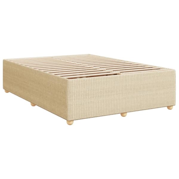 kontinentalseng med madras 140x190 cm stof cremefarvet