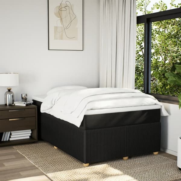 kontinentalseng med madras 120x200 cm stof sort