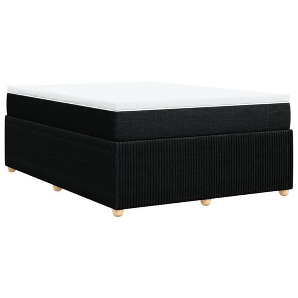 kontinentalseng med madras 140x190 cm stof sort