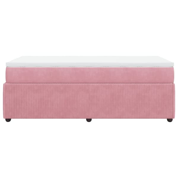 Ramsäng med madrass rosa 80x200 cm sammet