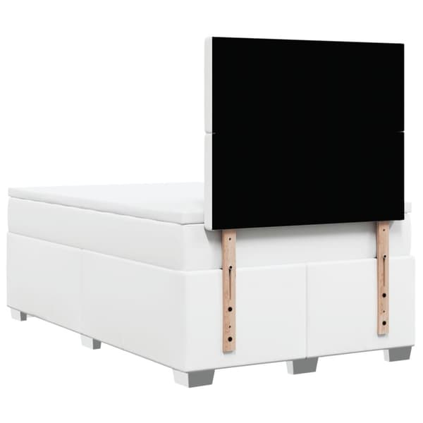 Ramsäng med madrass vit 120x200 cm konstläder