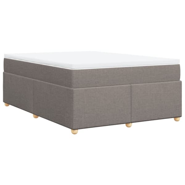 Mannermainen sänky patjalla, taupe, kangas, 140x190 cm