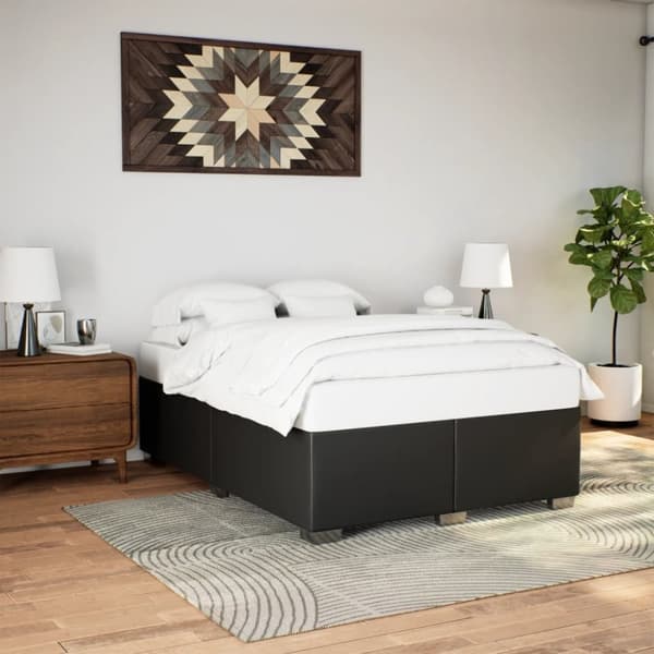 sengeramme 160x200 cm kunstlæder sort