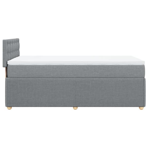 Ramsäng med madrass ljusgrå 90x200 cm tyg