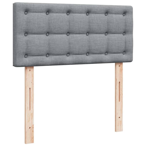 Ramsäng med madrass ljusgrå 90x200 cm tyg