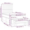 Miniatyrbillede 8 af 8: kontinentalseng med madras 100x200 cm stof cremefarvet