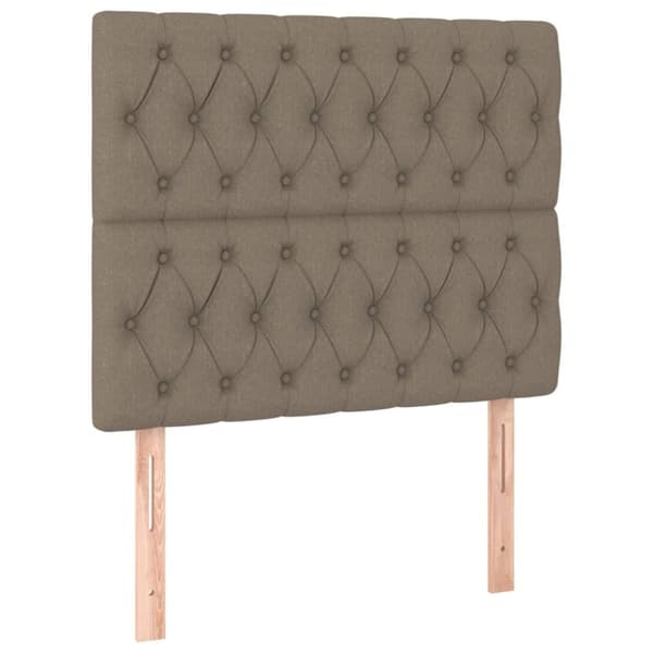 Mannermainen sänky patjalla, taupe, kangas, 90x200 cm