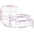 Miniatyrbillede 8 af 8: kontinentalseng med madras 140x190 cm stof gråbrun