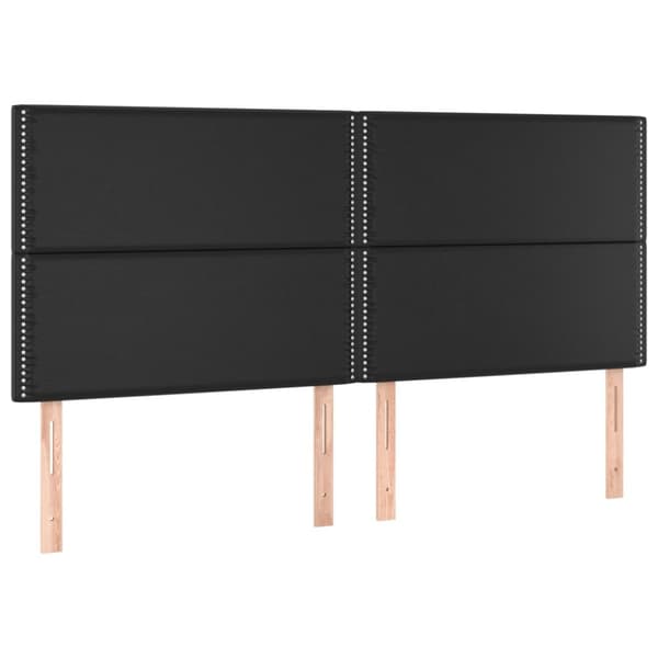 kontinentalseng 160x200 cm kunstlæder sort