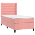 Pikkukuva 4 / 8: Ramsäng med madrass rosa & LED 90x190 cm sammet