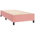 Pikkukuva 5 / 8: Ramsäng med madrass rosa & LED 90x190 cm sammet