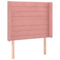 Pikkukuva 7 / 8: Ramsäng med madrass rosa & LED 90x190 cm sammet