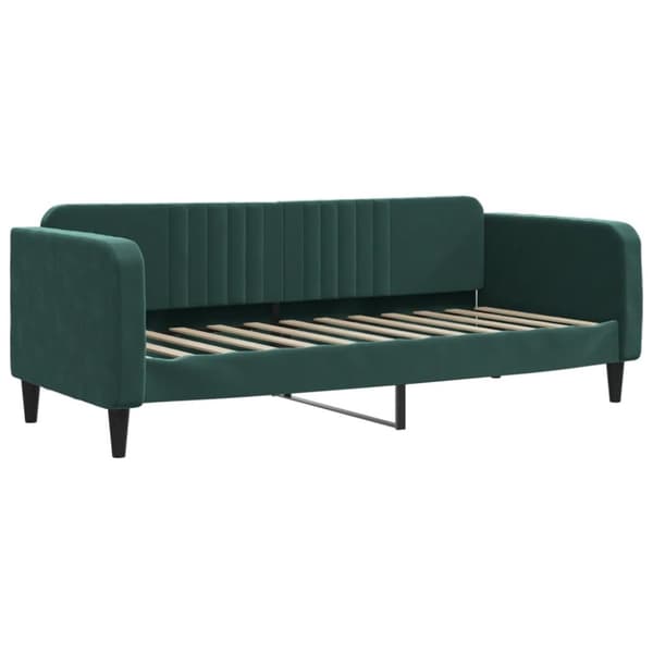 Dagbädd utdragbar med lådor mörkgrön 80x200 cm sammet
