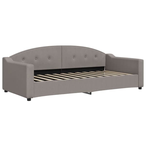 daybed med udtræk og madras 90x200 cm stof gråbrun