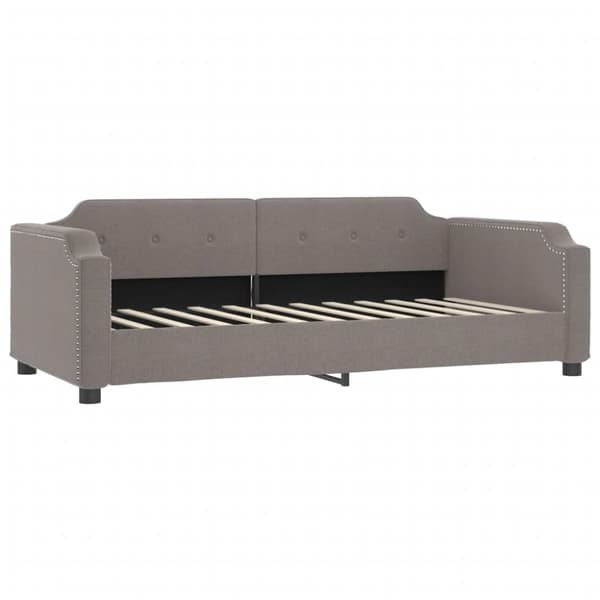 daybed med udtræk og madras 100x200 cm stof gråbrun