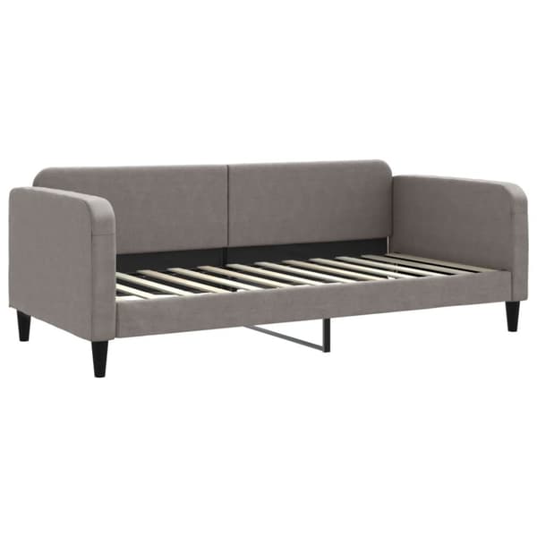 Dagbädd utdragbar med lådor taupe 90x200 cm tyg
