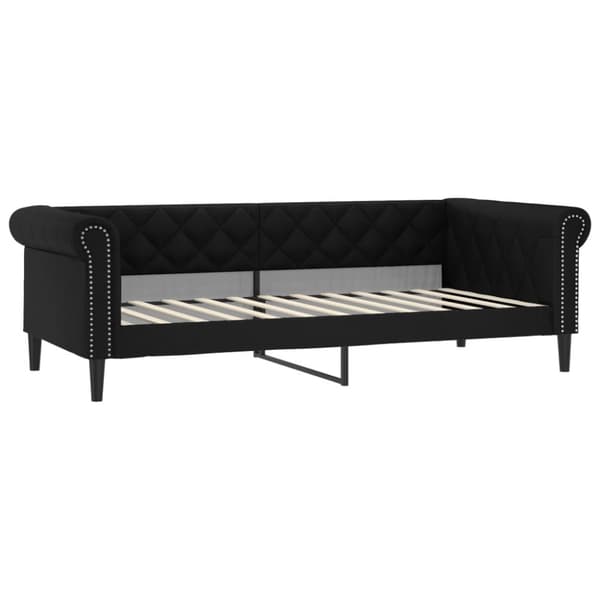 daybed med udtræk og skuffer 90x200 cm kunstlæder sort