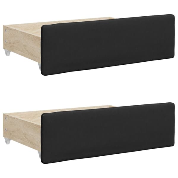 daybed med udtræk og skuffer 90x200 cm kunstlæder sort