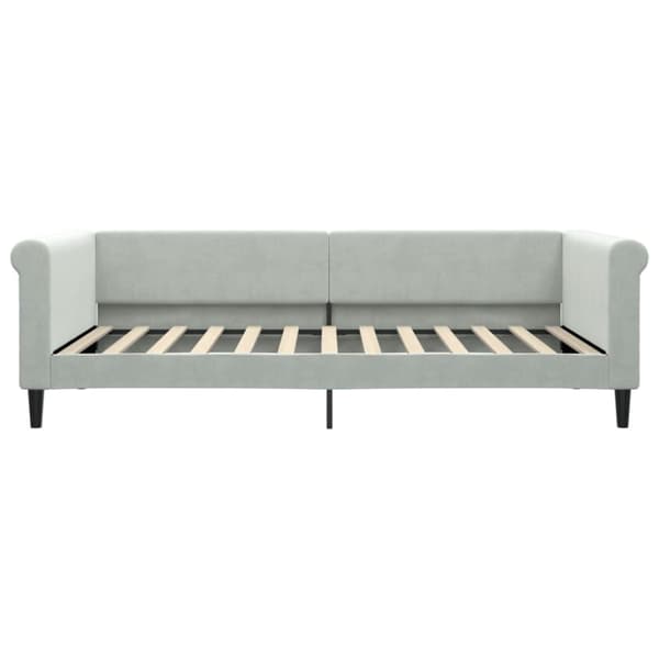 Dagbädd utdragbar ljusgrå 100x200 cm sammet