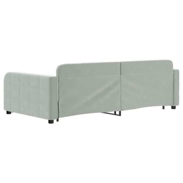 Dagbädd utdragbar ljusgrå 100x200 cm sammet