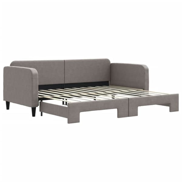 daybed med udtræk 90x200 cm stof gråbrun