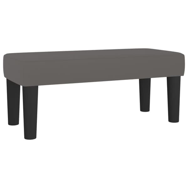 kontinentalseng med madras 90x200 cm kunstlæder grå