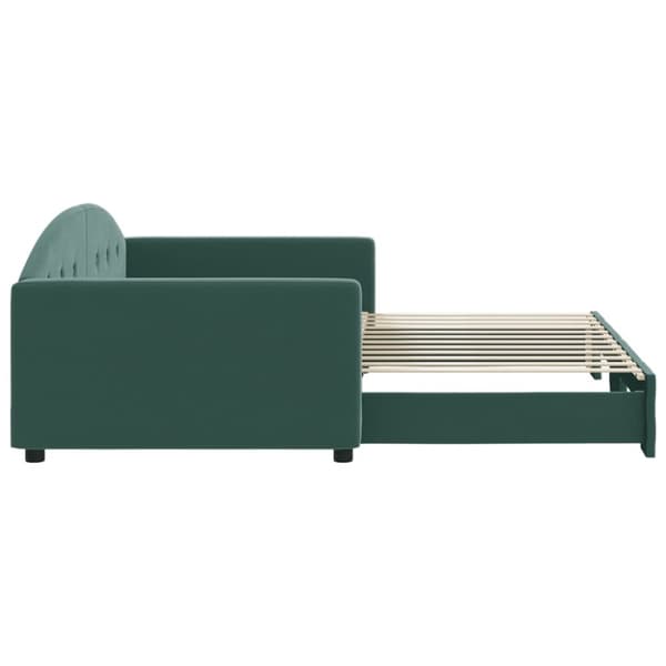 Dagbädd utdragbar mörkgrön 100x200 cm sammet