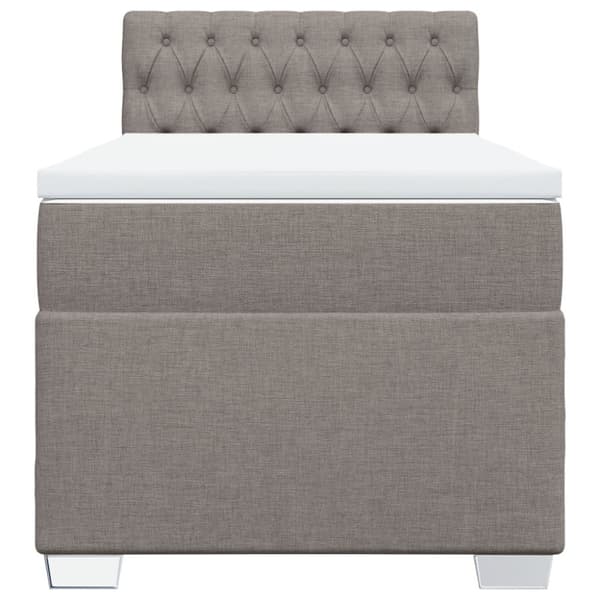 Mannermainen sänky patjalla, taupe, kangas, 90x190 cm