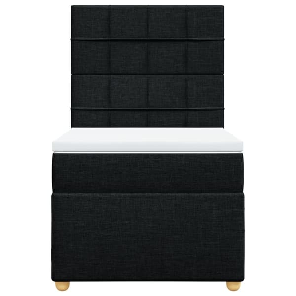 kontinentalseng med madras 90x200 cm stof sort
