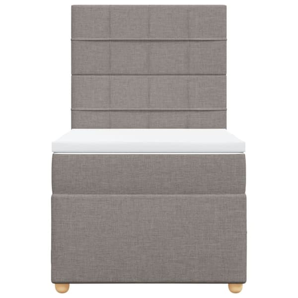 Mannermainen sänky patjalla, taupe, kangas, 90x200 cm