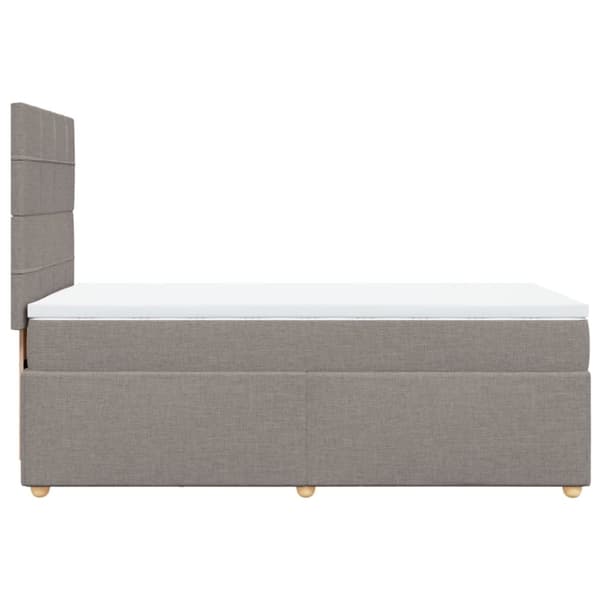 Mannermainen sänky patjalla, taupe, kangas, 90x200 cm