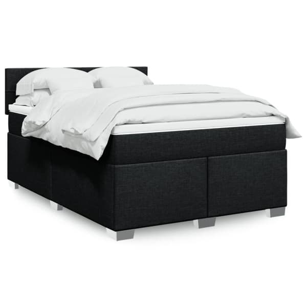 kontinentalseng med madras 140x190 cm stof sort