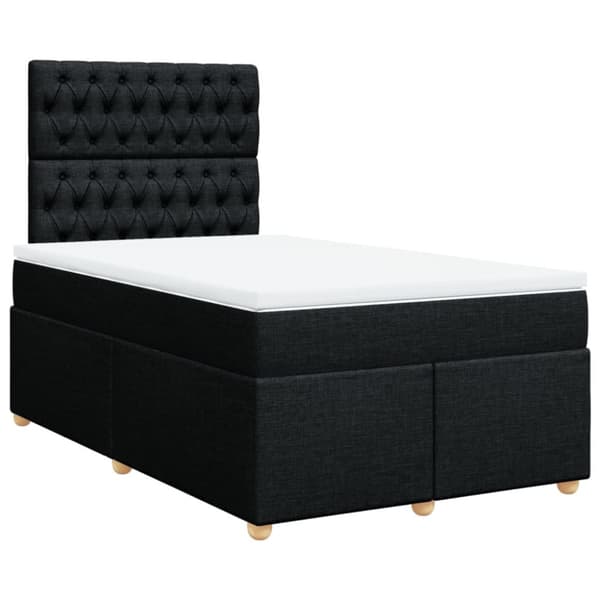 kontinentalseng med madras 120x190 cm stof sort