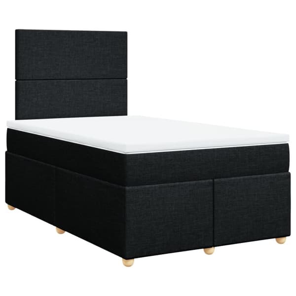 Ramsäng med madrass svart 120x190 cm tyg