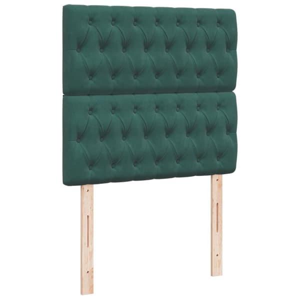 kontinentalseng med madras 90x200 cm fløjl mørkegrøn