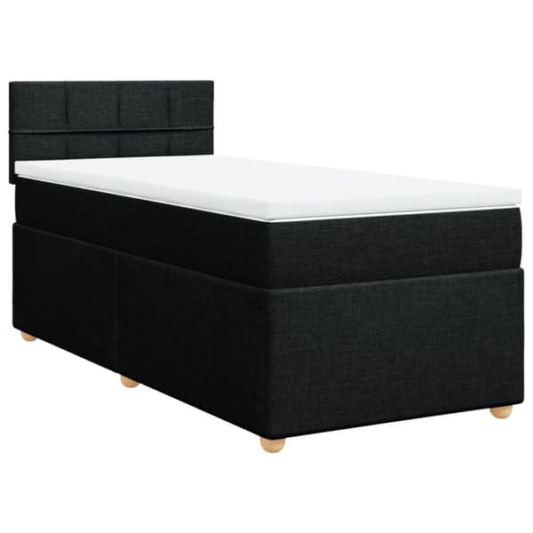 kontinentalseng med madras 80x200 cm stof sort