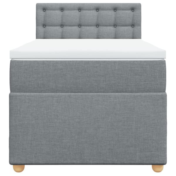 Ramsäng med madrass ljusgrå 80x200 cm tyg