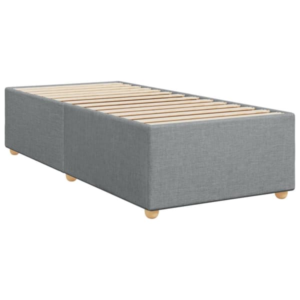 Ramsäng med madrass ljusgrå 80x200 cm tyg
