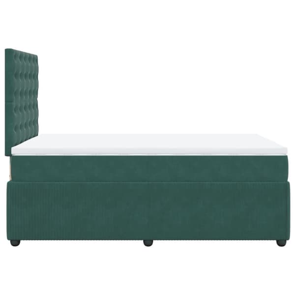 Ramsäng med madrass mörkgrön 120x190 cm sammet